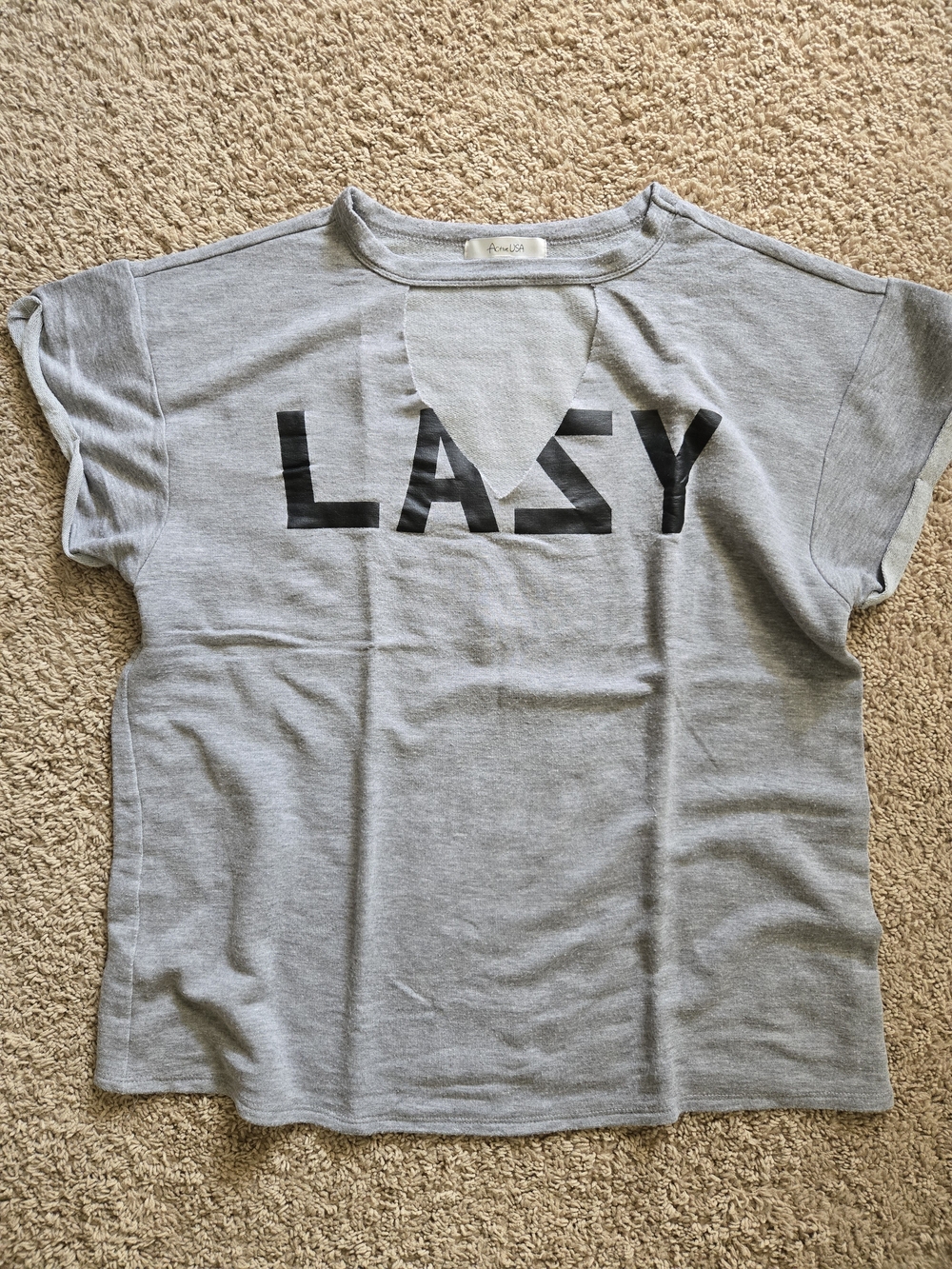 Amuse Society Gray "LAZY" Graphic Tee